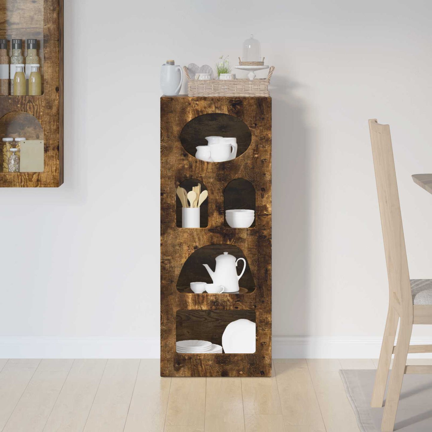 vidaXL Buffet chêne fumé 40 x 35 x 100,5 cm bois d'ingénierie