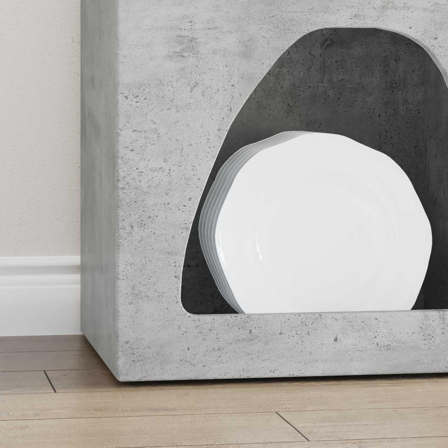 vidaXL Bahut gris béton 40 x 35 x 100,5 cm, bois d'ingénierie
