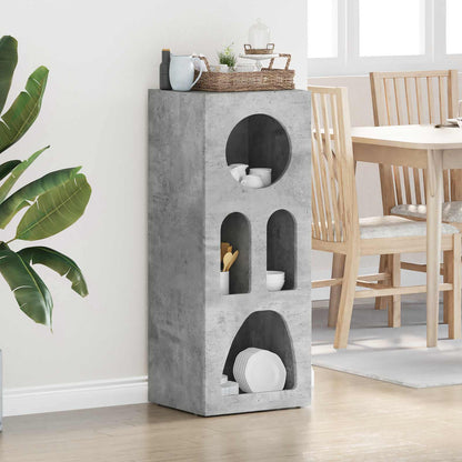 vidaXL Bahut gris béton 40 x 35 x 100,5 cm, bois d'ingénierie