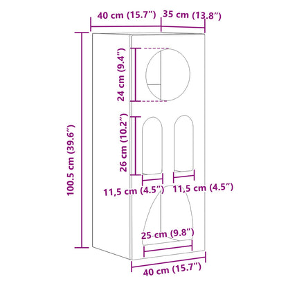 vidaXL Buffet haut brillant blanc 40 x 35 x 100,5 cm bois d'ingénierie