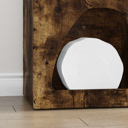 vidaXL Bahut chêne fumé 40 x 35 x 100,5 cm bois d'ingénierie