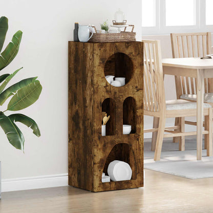 vidaXL Bahut chêne fumé 40 x 35 x 100,5 cm bois d'ingénierie