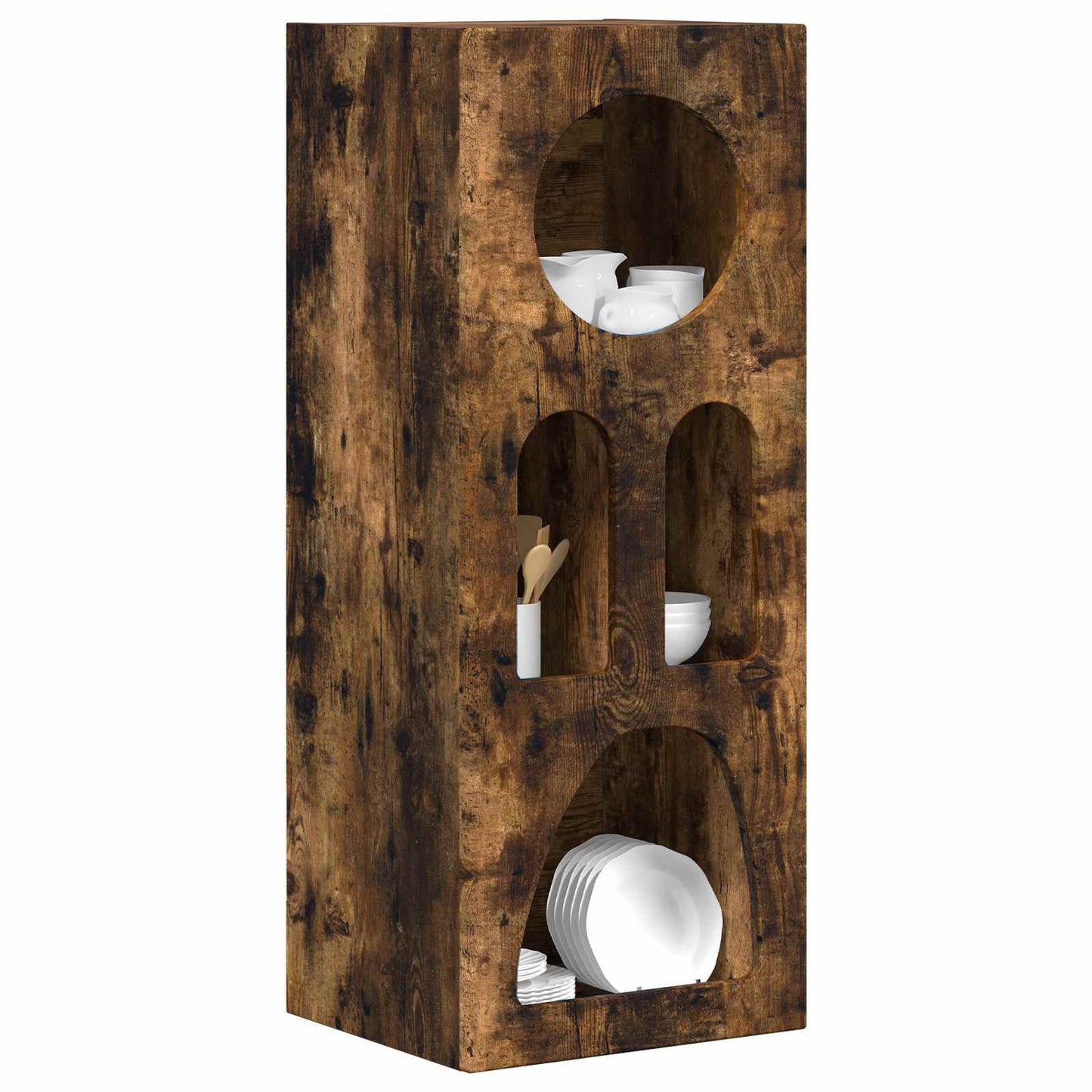 vidaXL Bahut chêne fumé 40 x 35 x 100,5 cm bois d'ingénierie