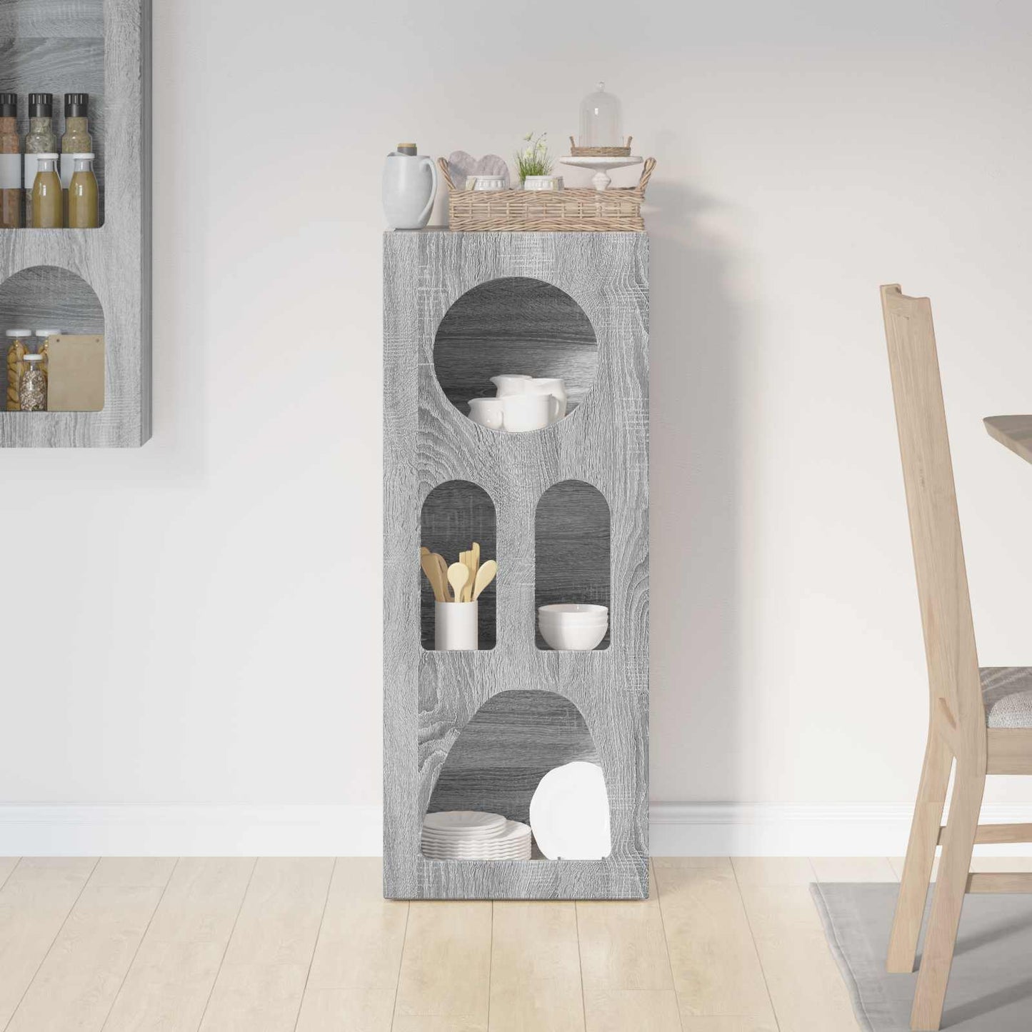 vidaXL Commode Sonoma Gris 40 x 35 x 100,5 cm Bois d'ingénierie