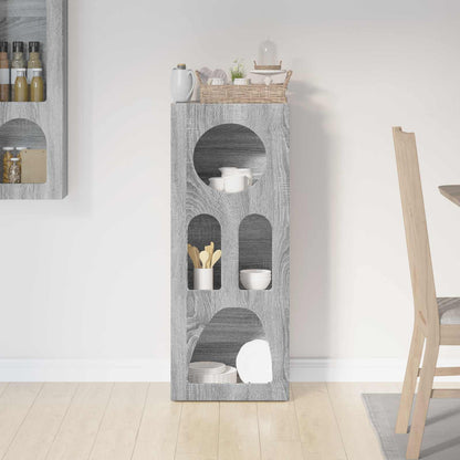vidaXL Commode Sonoma Gris 40 x 35 x 100,5 cm Bois d'ingénierie