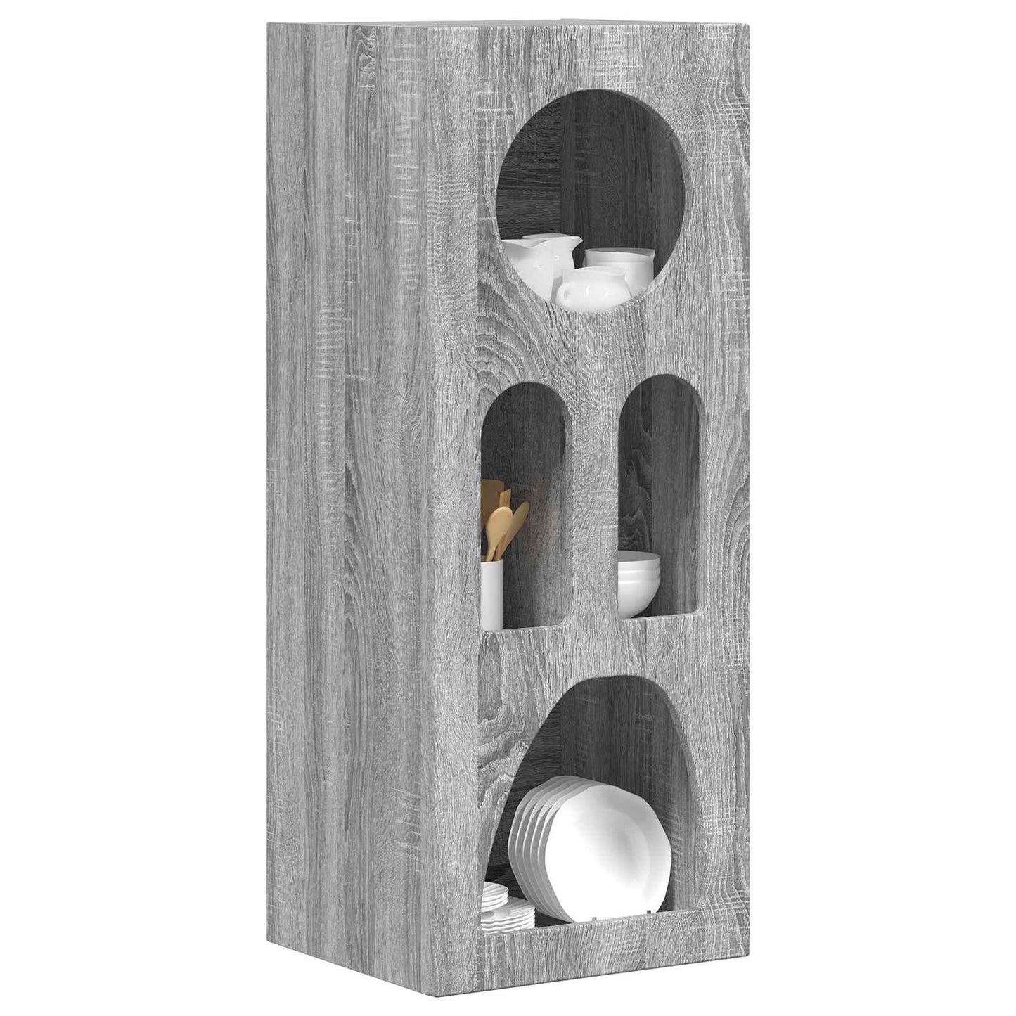 vidaXL Commode Sonoma Gris 40 x 35 x 100,5 cm Bois d'ingénierie