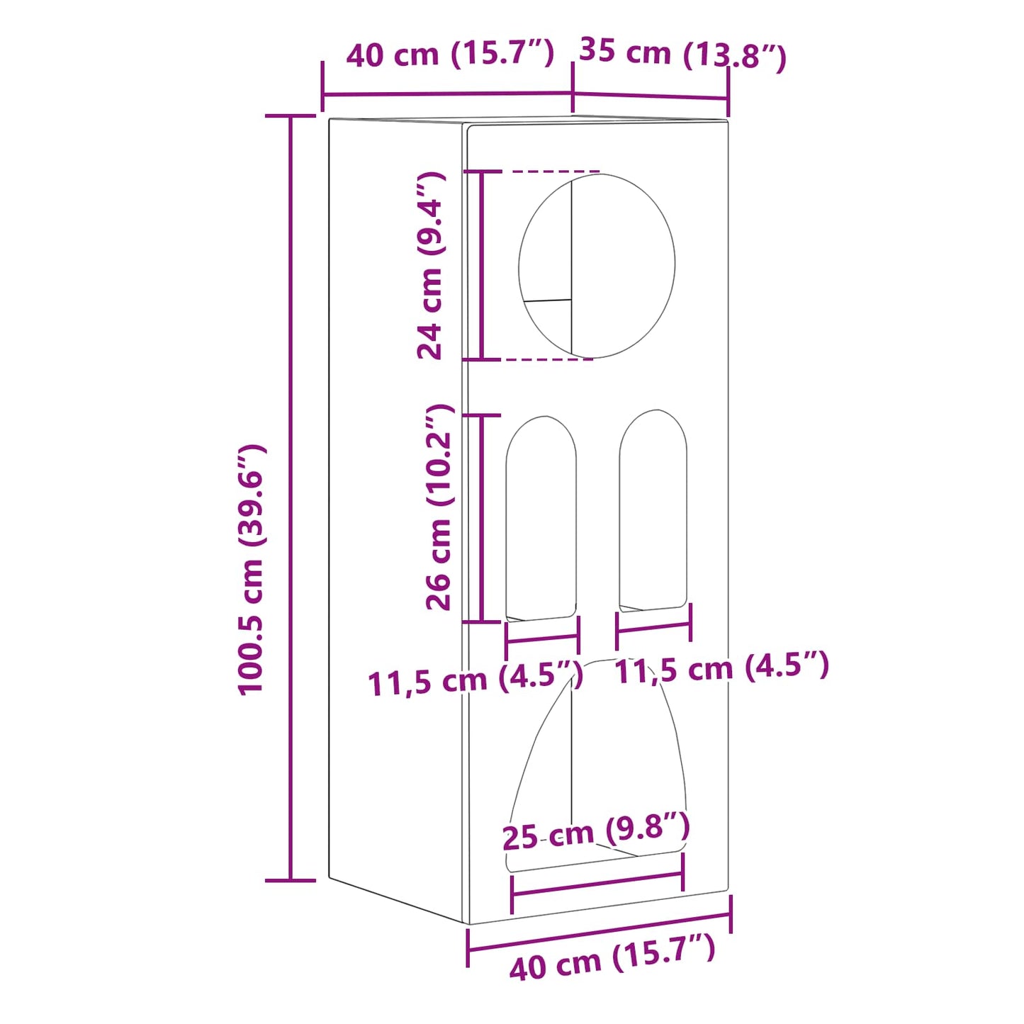 vidaXL Commode Sonoma Gris 40 x 35 x 100,5 cm Bois d'ingénierie
