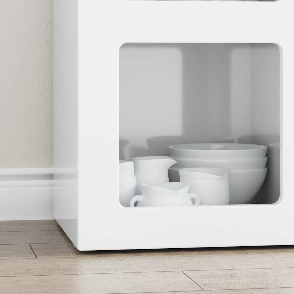 vidaXL Bahut haut brillant blanc 59 x 35 x 80,5 cm bois d'ingénierie