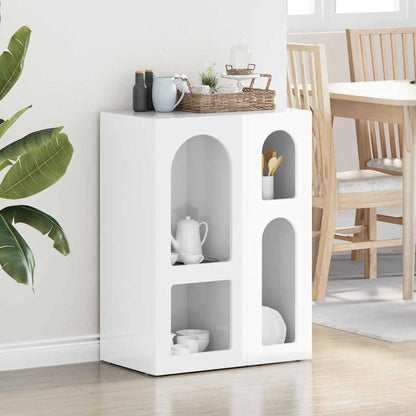 vidaXL Bahut haut brillant blanc 59 x 35 x 80,5 cm bois d'ingénierie
