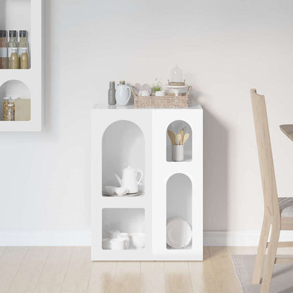 vidaXL Bahut haut brillant blanc 59 x 35 x 80,5 cm bois d'ingénierie