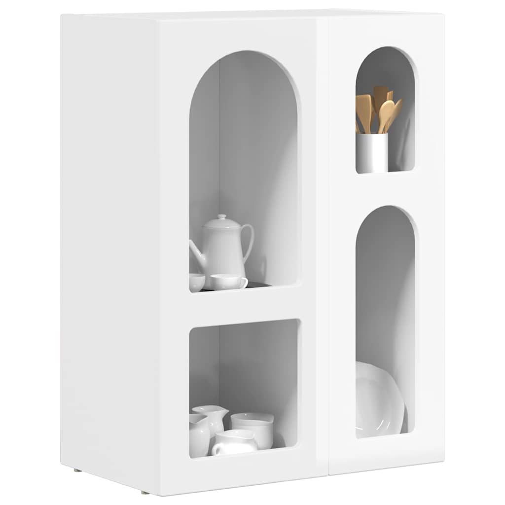 vidaXL Bahut haut brillant blanc 59 x 35 x 80,5 cm bois d'ingénierie