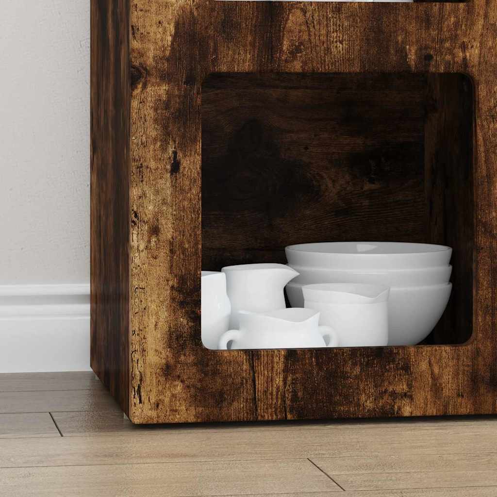 vidaXL Buffet Chêne fumé 59 x 35 x 80,5 cm Bois d'ingénierie