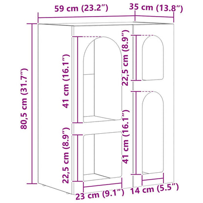 vidaXL Buffet Chêne fumé 59 x 35 x 80,5 cm Bois d'ingénierie