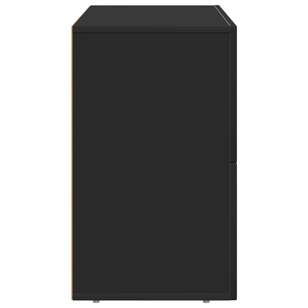 vidaXL Commode noire 80,5 x 35 x 59 cm Bois d'ingénierie