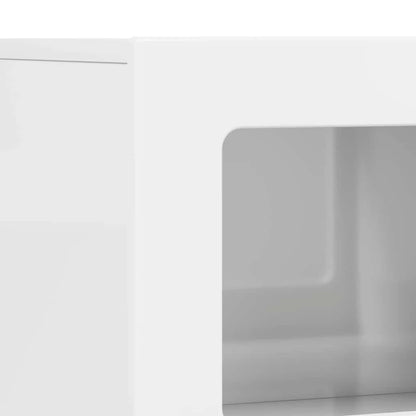 vidaXL Buffet haut brillant blanc 80,5 x 35 x 59 cm Bois d'ingénierie
