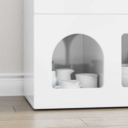 vidaXL Buffet haut brillant blanc 80,5 x 35 x 59 cm Bois d'ingénierie