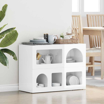 vidaXL Buffet haut brillant blanc 80,5 x 35 x 59 cm Bois d'ingénierie