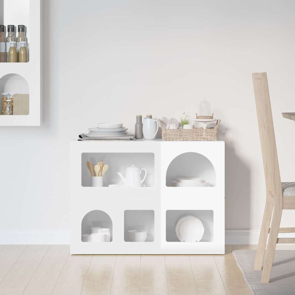 vidaXL Buffet haut brillant blanc 80,5 x 35 x 59 cm Bois d'ingénierie