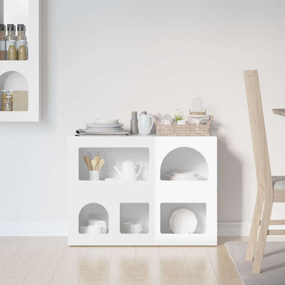 vidaXL Buffet haut brillant blanc 80,5 x 35 x 59 cm Bois d'ingénierie