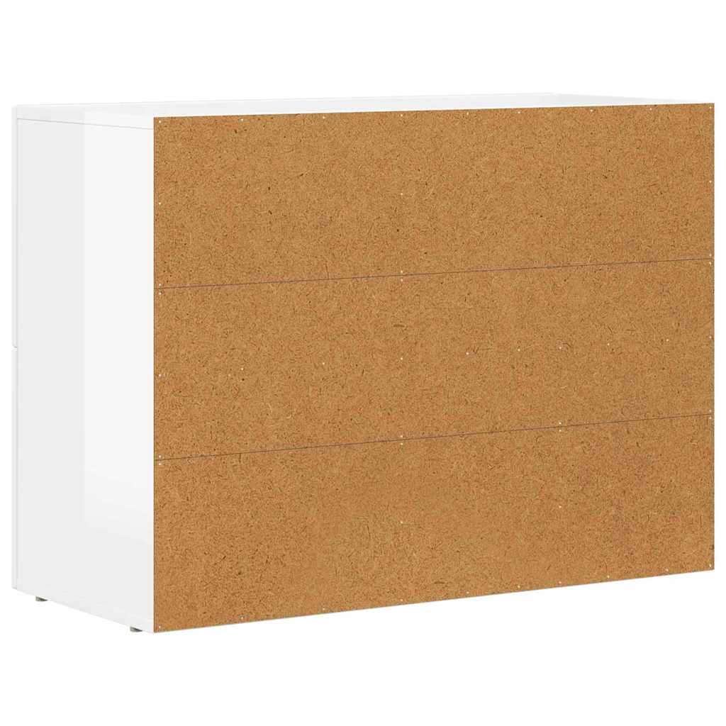 vidaXL Buffet haut brillant blanc 80,5 x 35 x 59 cm Bois d'ingénierie
