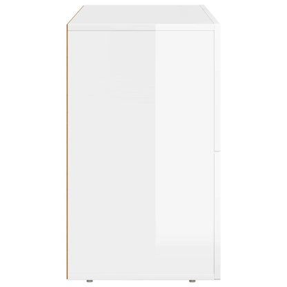 vidaXL Buffet haut brillant blanc 80,5 x 35 x 59 cm Bois d'ingénierie