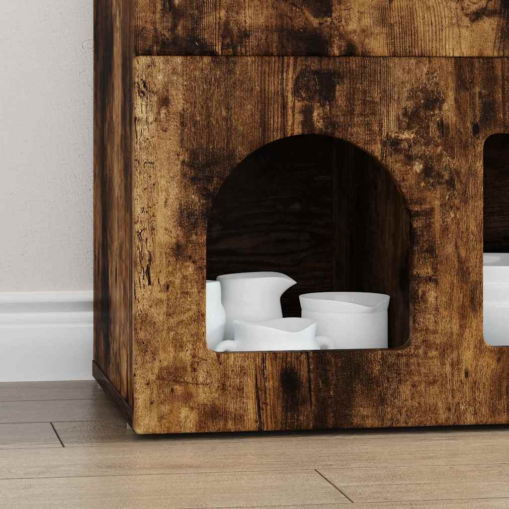 vidaXL Buffet Chêne fumé 80,5 x 35 x 59 cm Bois d'ingénierie