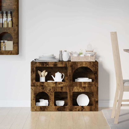 vidaXL Buffet Chêne fumé 80,5 x 35 x 59 cm Bois d'ingénierie