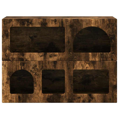 vidaXL Buffet Chêne fumé 80,5 x 35 x 59 cm Bois d'ingénierie