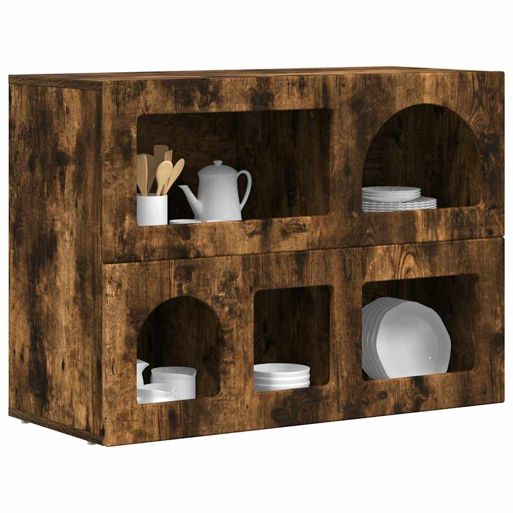 vidaXL Buffet Chêne fumé 80,5 x 35 x 59 cm Bois d'ingénierie