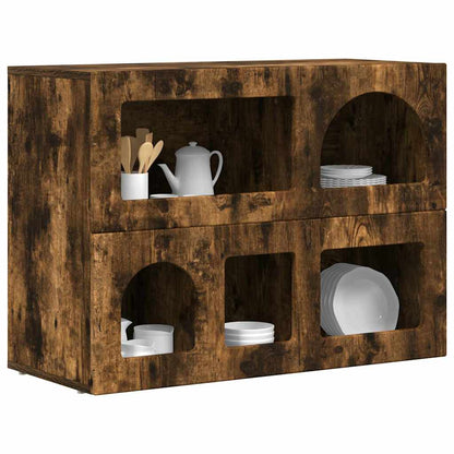 vidaXL Buffet Chêne fumé 80,5 x 35 x 59 cm Bois d'ingénierie