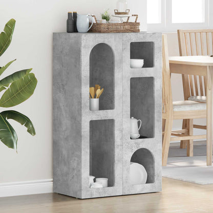 vidaXL Buffet Gris Ciment 59 x 35 x 100,5 cm Bois d'ingénierie