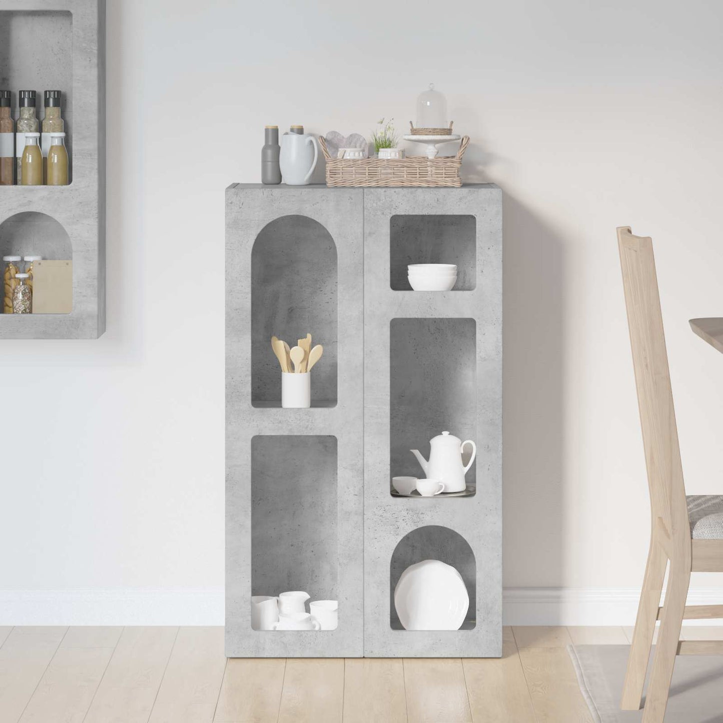 vidaXL Buffet Gris Ciment 59 x 35 x 100,5 cm Bois d'ingénierie