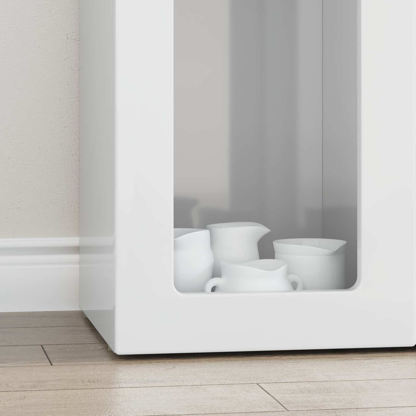 vidaXL Buffet blanc brillant 59 x 35 x 100,5 cm bois d'ingénierie