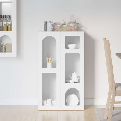 vidaXL Buffet blanc brillant 59 x 35 x 100,5 cm bois d'ingénierie
