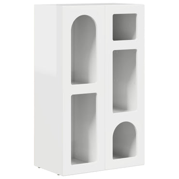 vidaXL Buffet blanc brillant 59 x 35 x 100,5 cm bois d'ingénierie