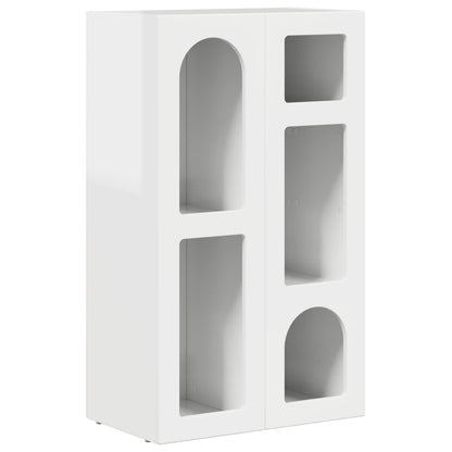 vidaXL Buffet blanc brillant 59 x 35 x 100,5 cm bois d'ingénierie