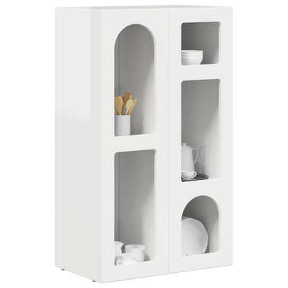 vidaXL Buffet blanc brillant 59 x 35 x 100,5 cm bois d'ingénierie