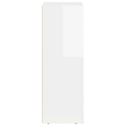 vidaXL Buffet blanc brillant 59 x 35 x 100,5 cm bois d'ingénierie