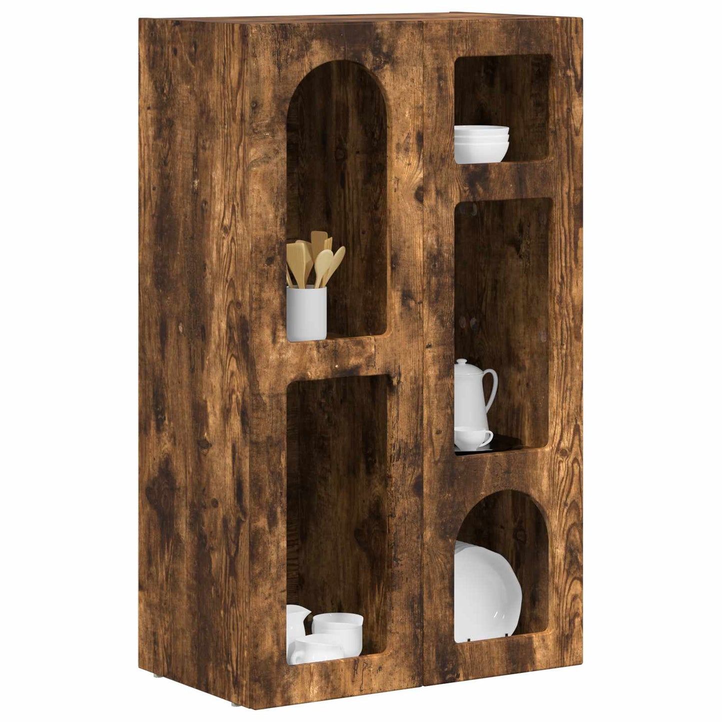 vidaXL Buffet chêne fumé 59 x 35 x 100,5 cm bois d'ingénierie