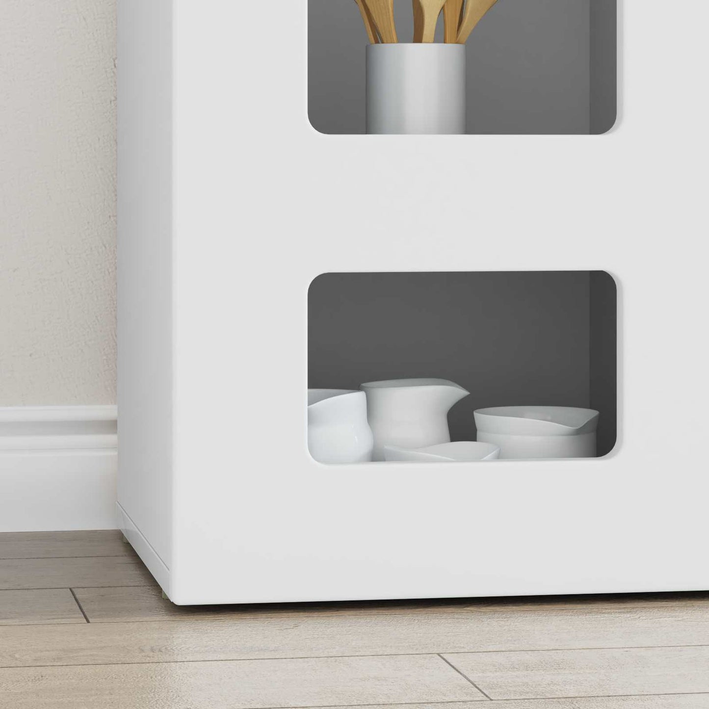 vidaXL Buffet blanc 100 x 35 x 59 cm en bois d'ingénierie