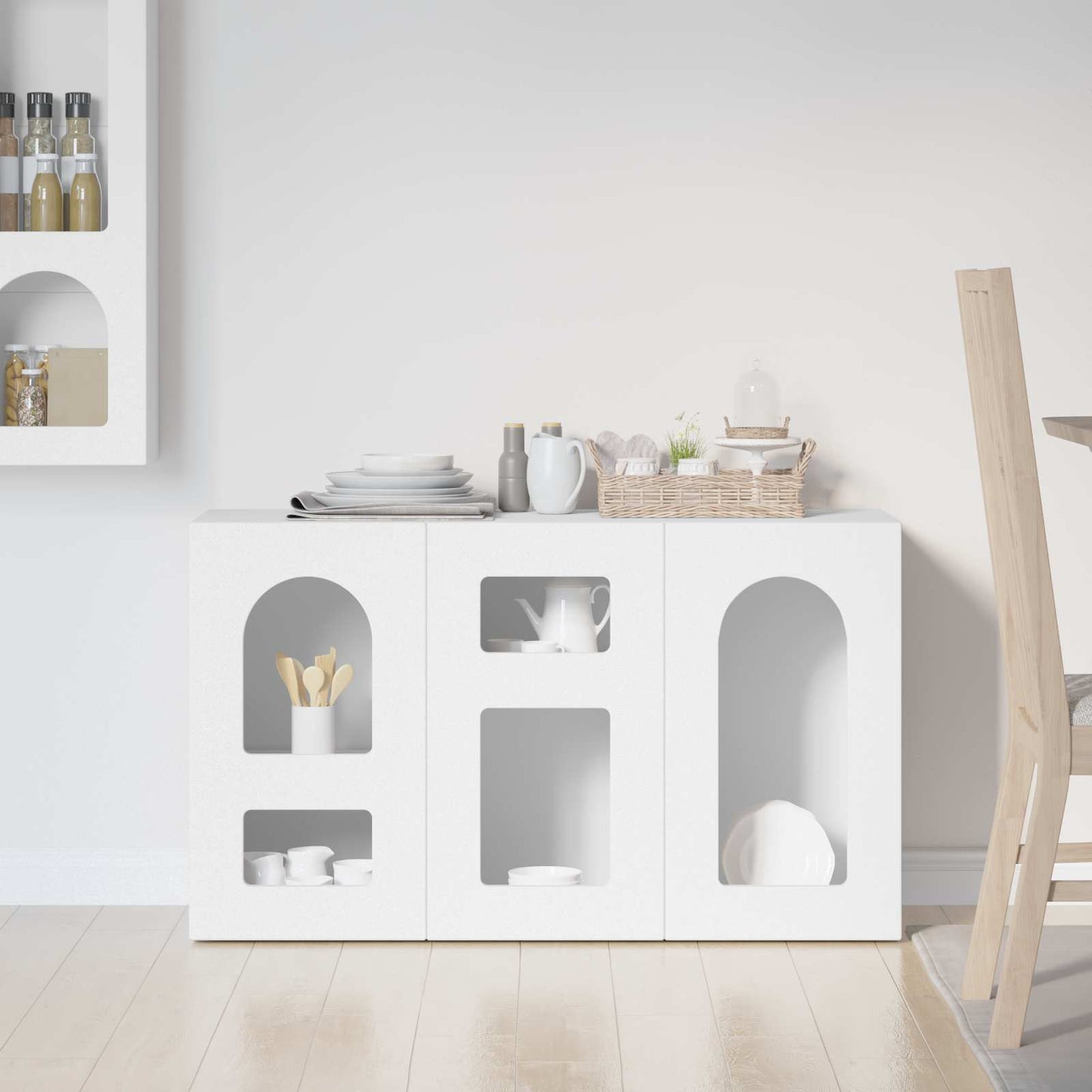 vidaXL Buffet blanc 100 x 35 x 59 cm en bois d'ingénierie