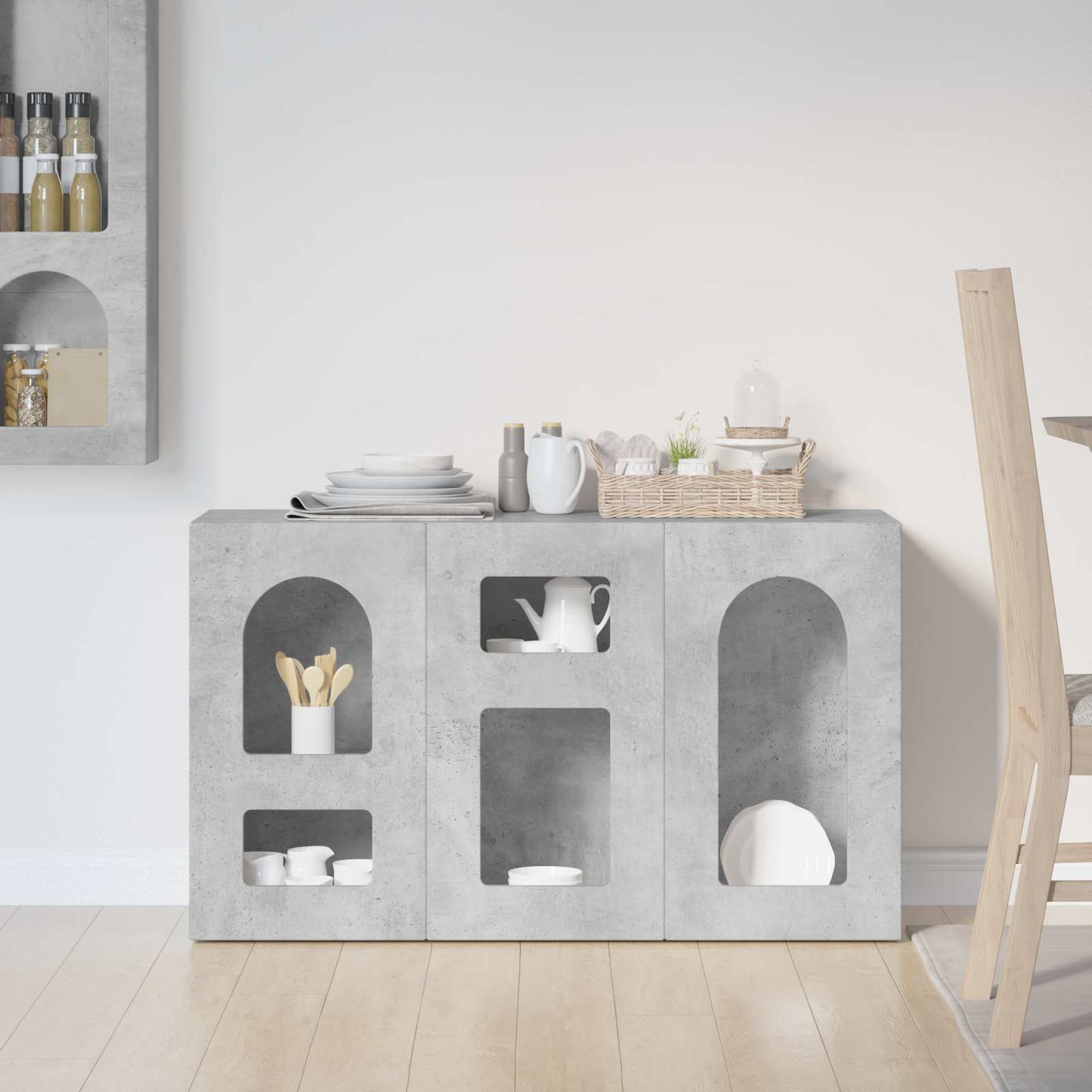 vidaXL Sideboard Beton Grau 100 x 35 x 59 cm Holzwerkstoff