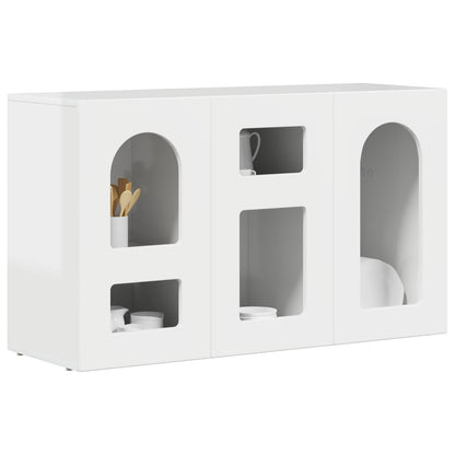 vidaXL Sideboard Hochglanz Weiß 100 x 35 x 59 cm Holzwerkstoff