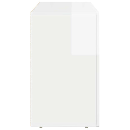 vidaXL Sideboard Hochglanz Weiß 100 x 35 x 59 cm Holzwerkstoff