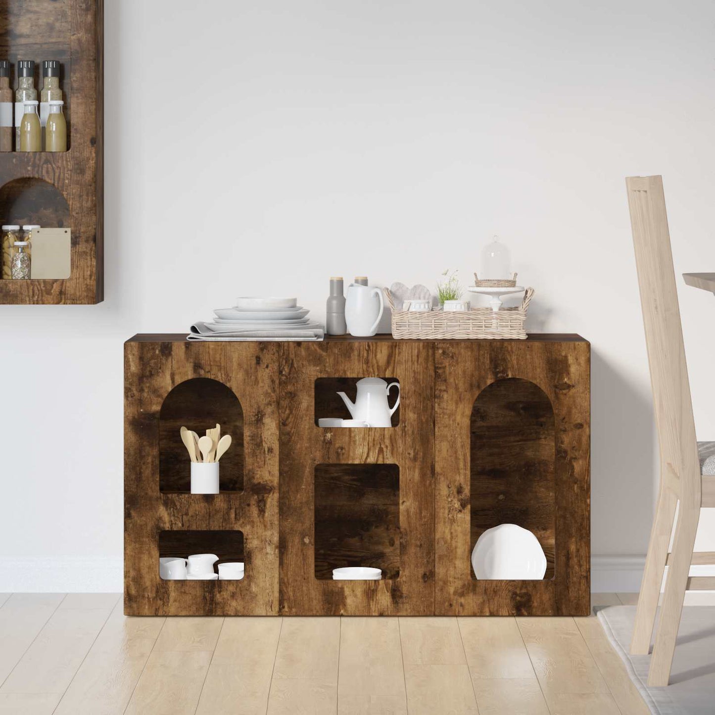 vidaXL Sideboard Geräucherte Eiche 100 x 35 x 59 cm Holzwerkstoff