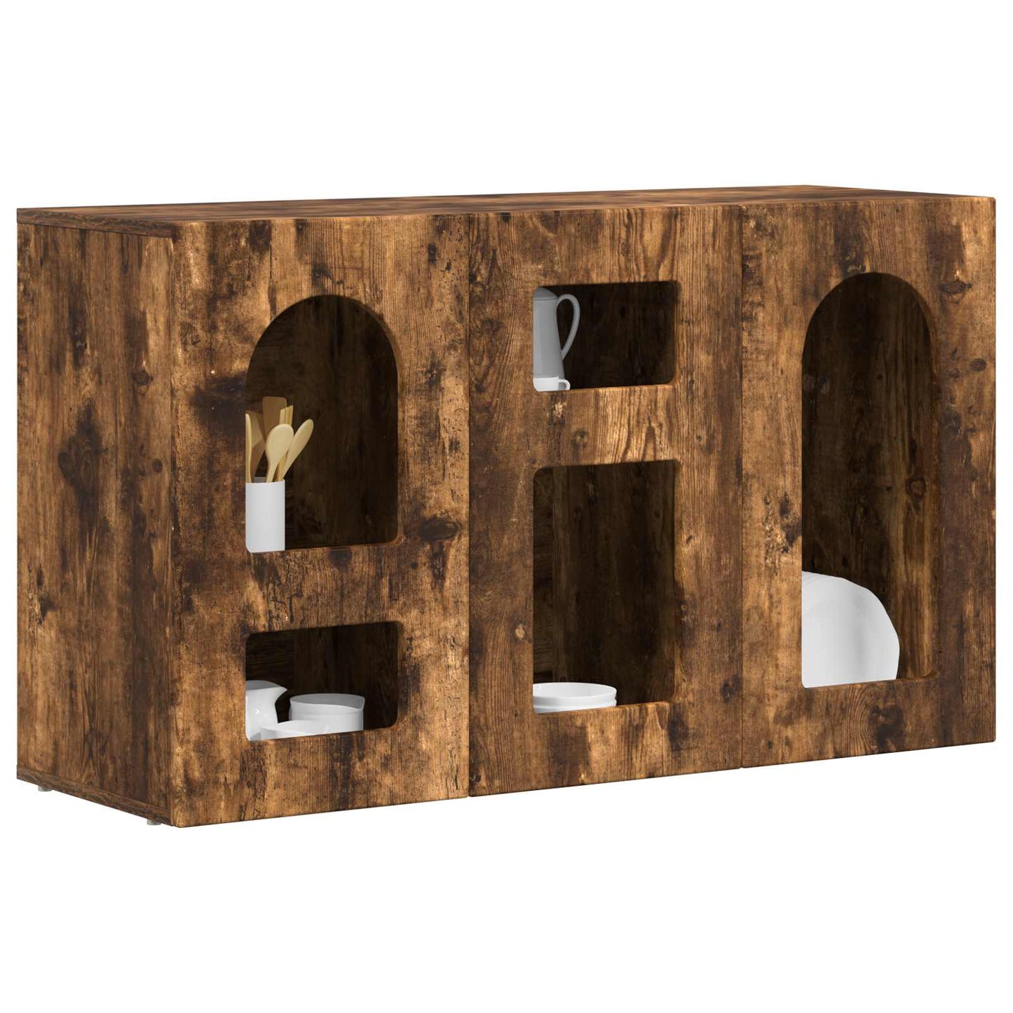 vidaXL Sideboard Geräucherte Eiche 100 x 35 x 59 cm Holzwerkstoff