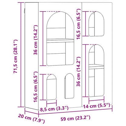 vidaXL Hängeschrank mit Regal Weiß 59 x 20 x 71,5 cm Holzwerkstoff
