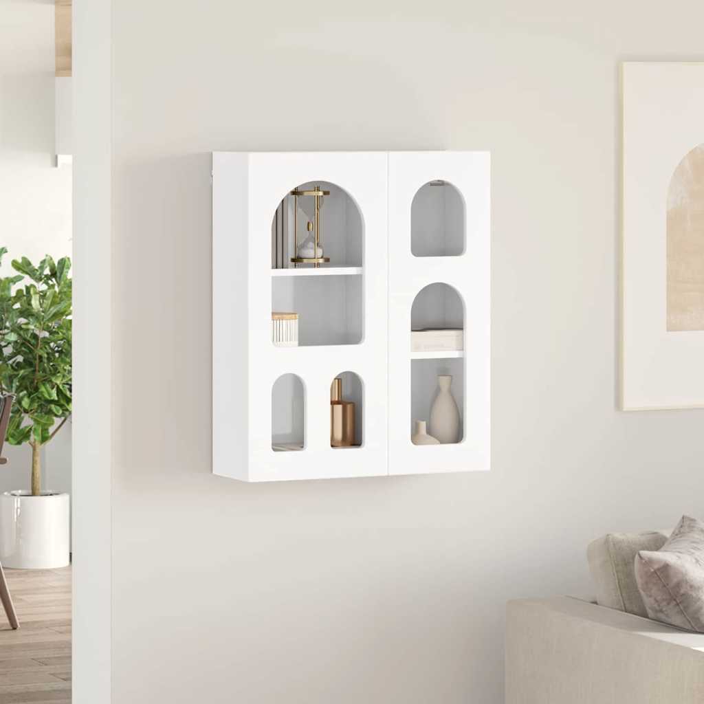 vidaXL Hängeschrank Hochglanz Weiß 59 x 20 x 71,5 cm Holzwerkstoff