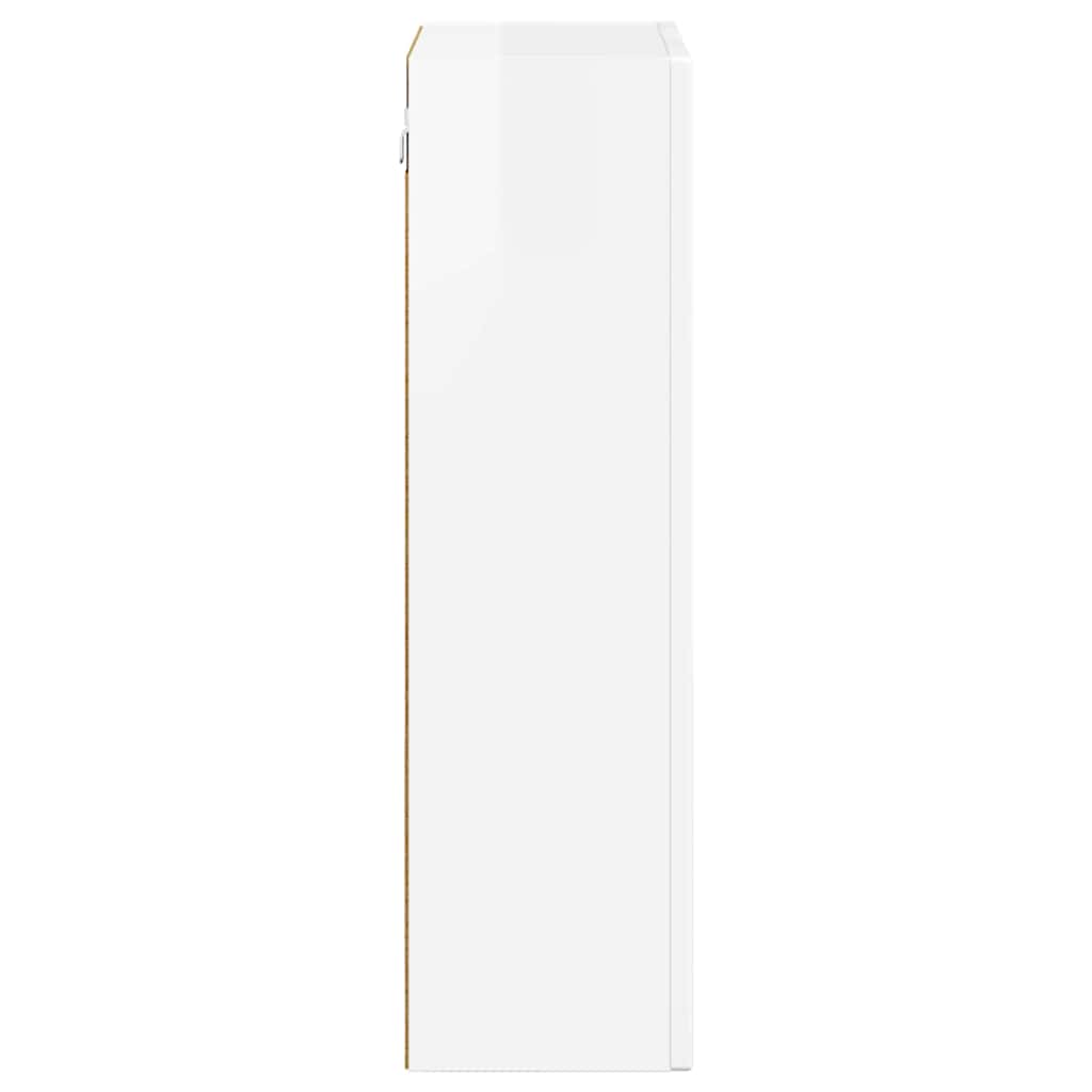 vidaXL Hängeschrank Hochglanz Weiß 59 x 20 x 71,5 cm Holzwerkstoff