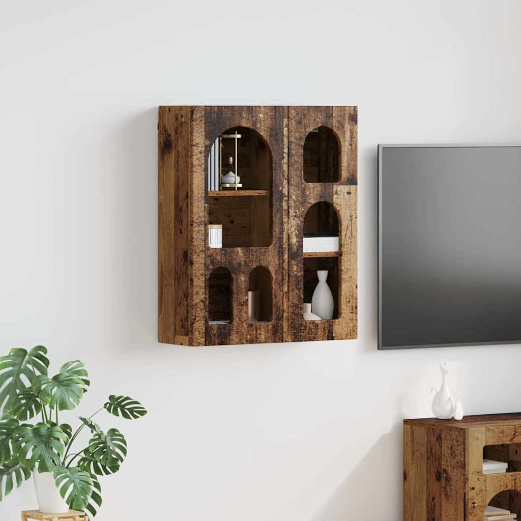 vidaXL Hängeschrank mit Regal Altholz 59 x 20 x 71,5 cm Holzwerkstoff